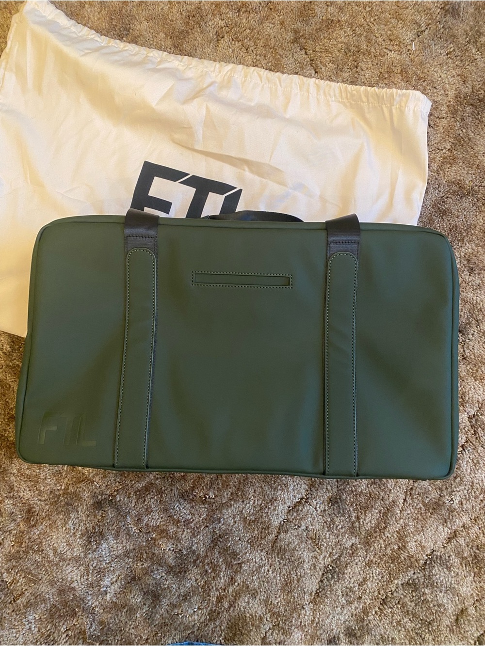 Forest Green FTL Duffel Bag Minimalist Travel Carry Sturdy For the Love - Picture 3 of 8